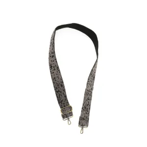 2" Guitar Strap, Grey Abstract Faux Fur