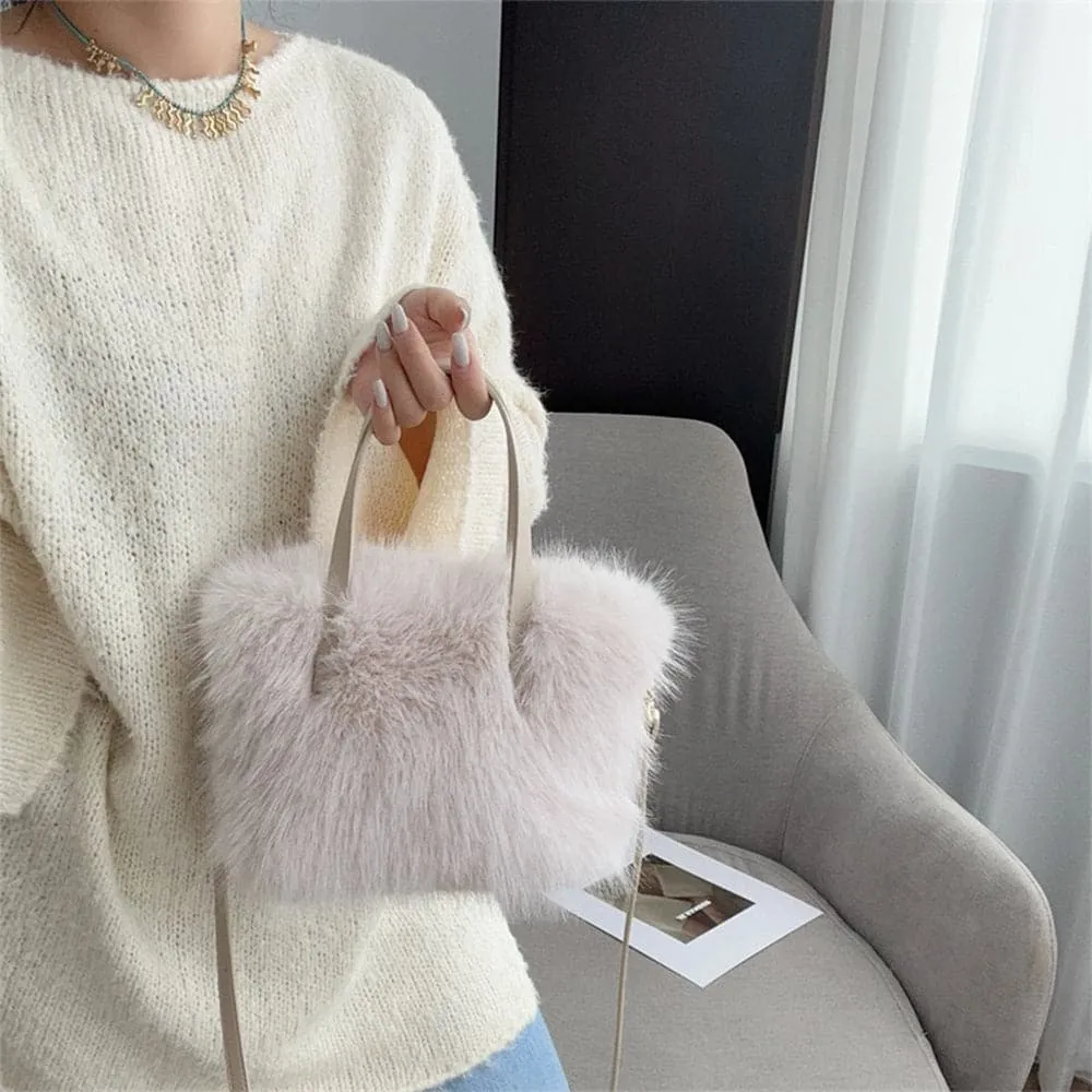 AG Collective Top Handle Fluffy Crossbody Women's Shoulder Bag