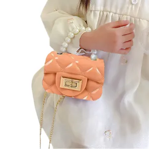 Babymoon Kids Jelly Sling Purse Fashion Handbag | 9x13x5 CM | Peach