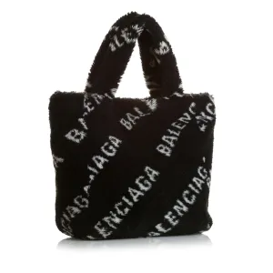 Balenciaga Logo Faux Fur Everyday XS Tote (SHG-35216)