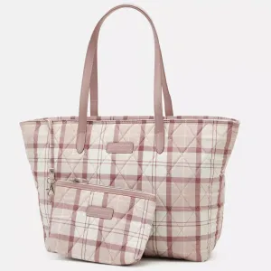 Barbour Bag Weatherham quilted tote shoulder bag in dewberry tartan LBA0344PU31