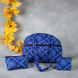 Bristlefront Everyday Tote Combo Blue with Bandhani Design