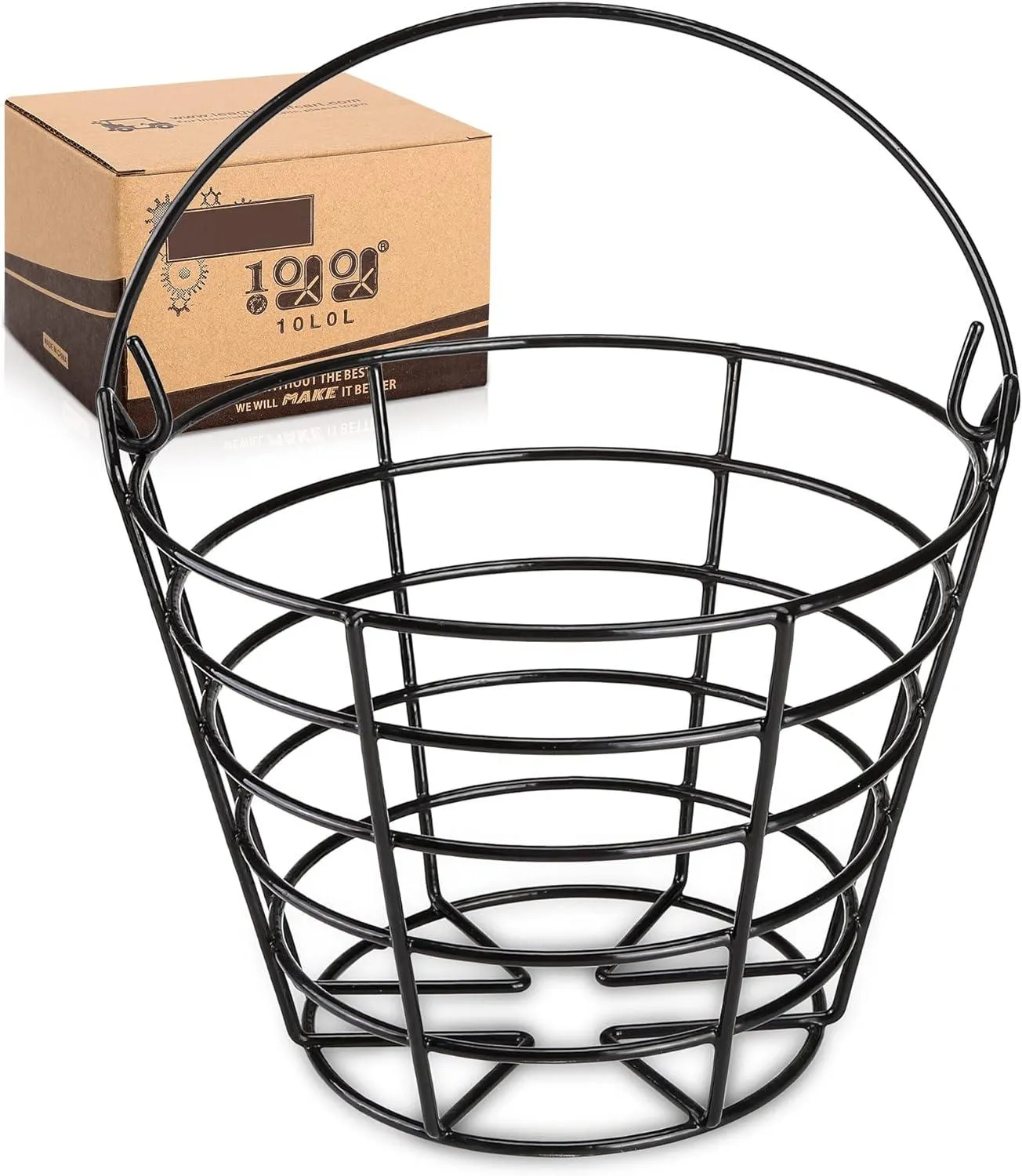 Bucket of Golf Balls: Container that holds 50 golf balls with handles for easy practice - 10L0L