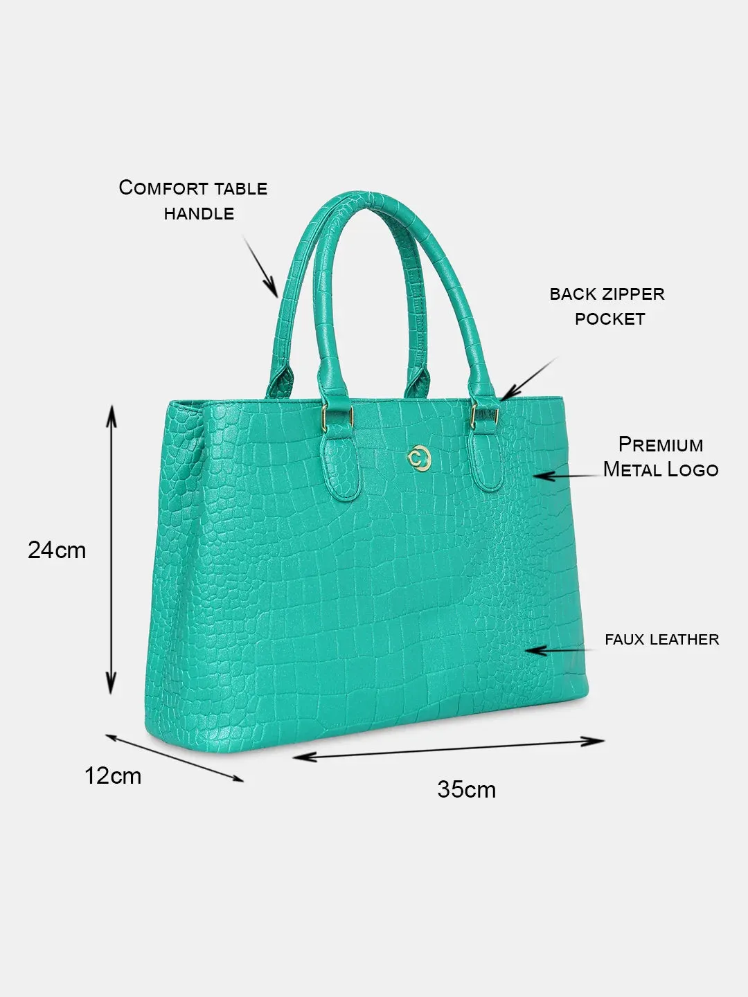 Caprese Eastwood Tote Medium Metallic Green