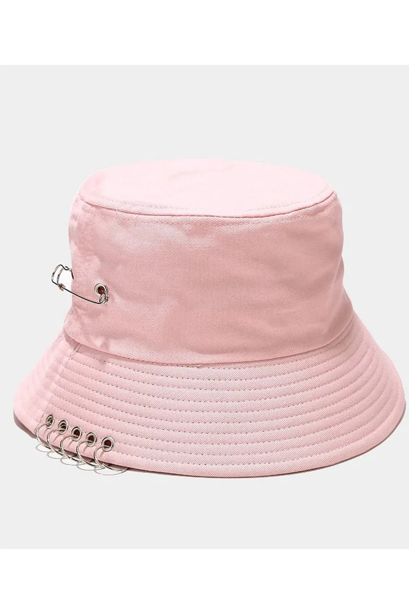 CLIP DETAILED TRENDY FASHION BUCKET HAT