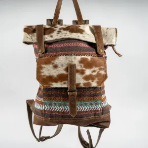 Cowhide Fold-Over Backpack