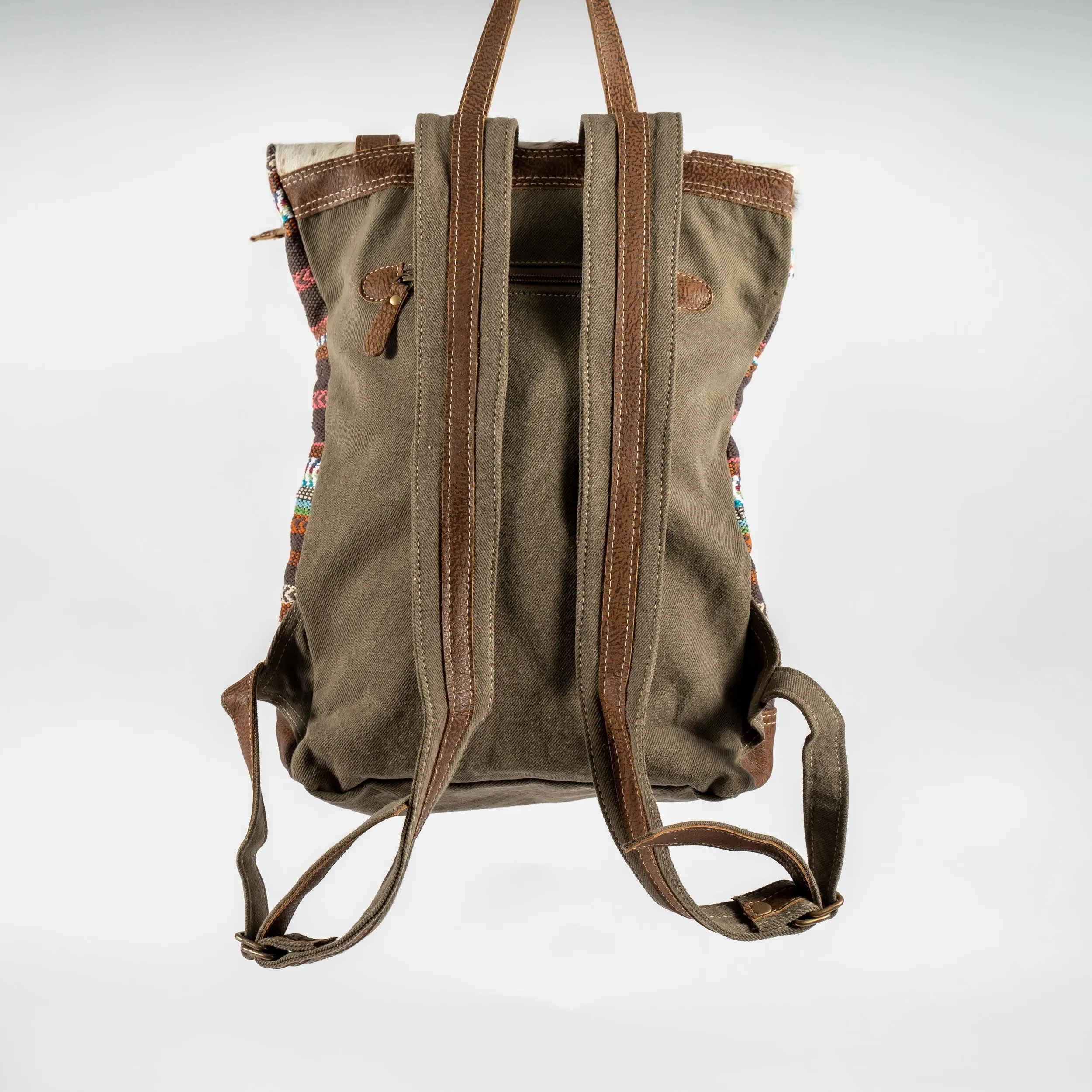 Cowhide Fold-Over Backpack