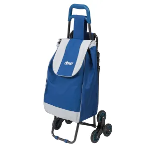 Drive Medical 607bl Deluxe Rolling Shopping Cart with Seat, Blue