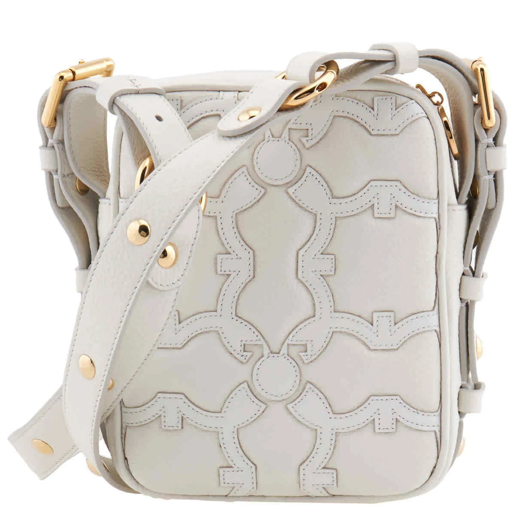 Ferragamo Viva Gancini Camera Bag White