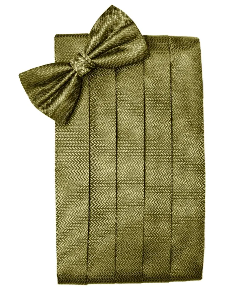 Gold Herringbone Cummerbund