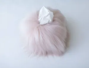 Himalaya Blush Faux Fur Tissue Box Cover