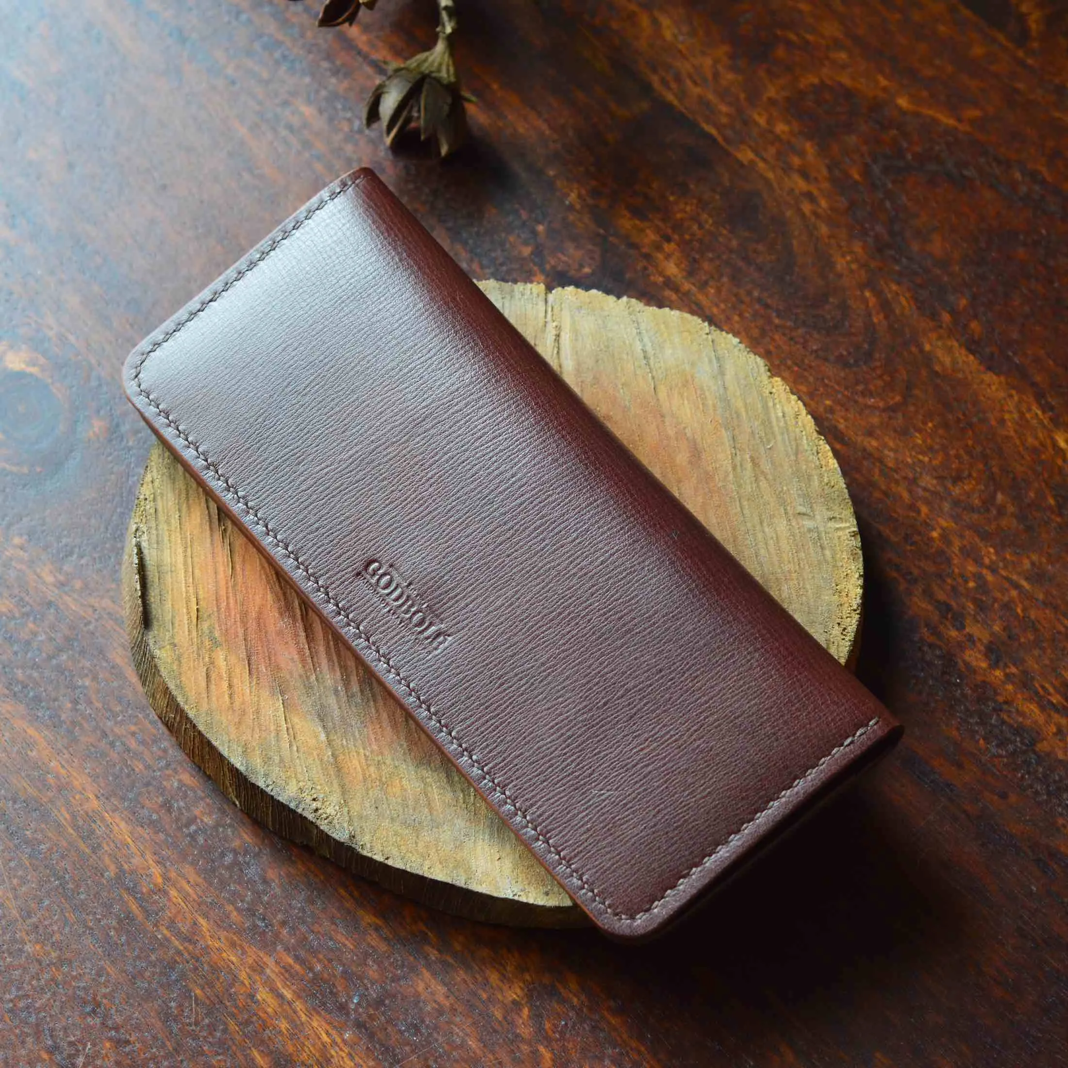 Long Bifold Wallet - Textured Leather