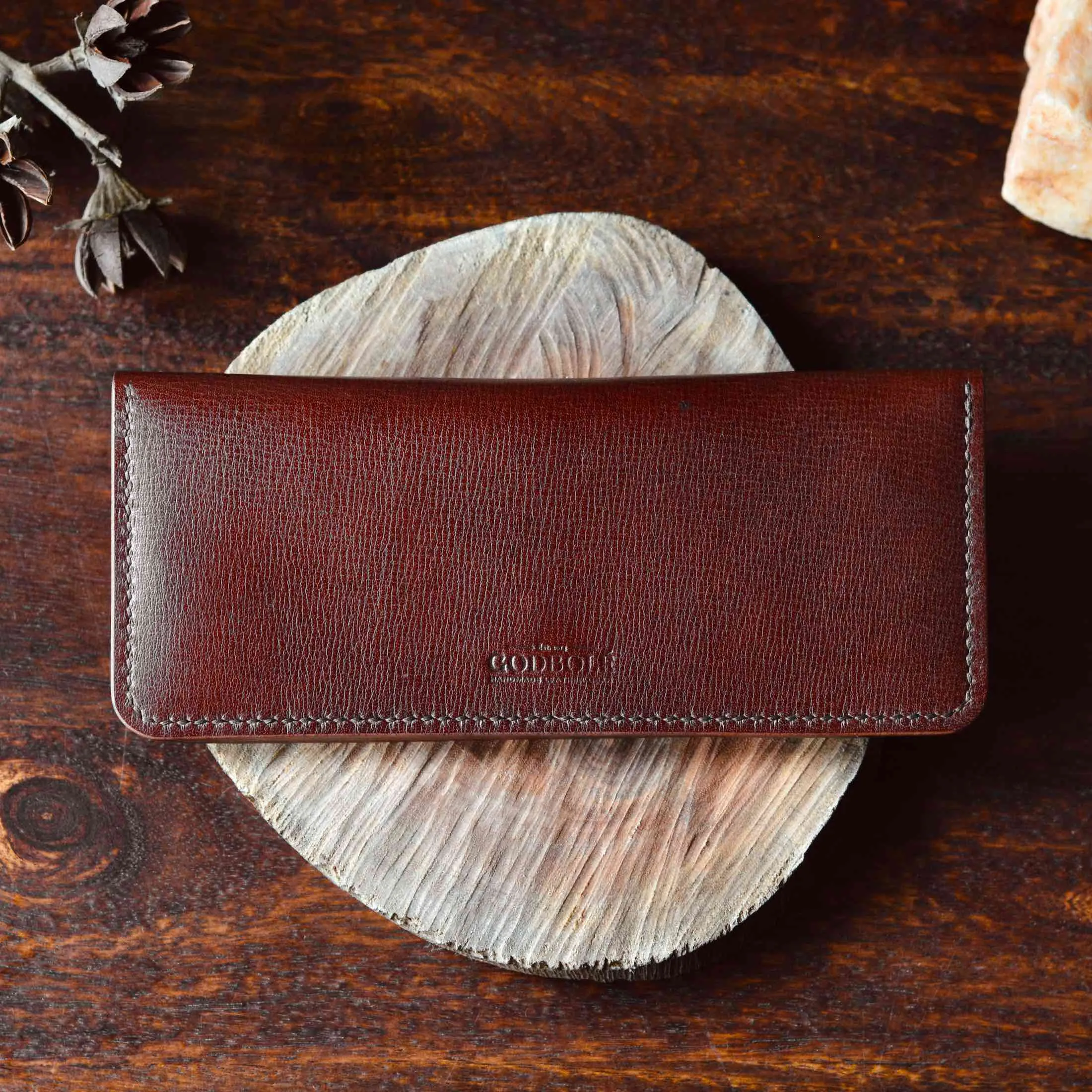 Long Bifold Wallet - Textured Leather