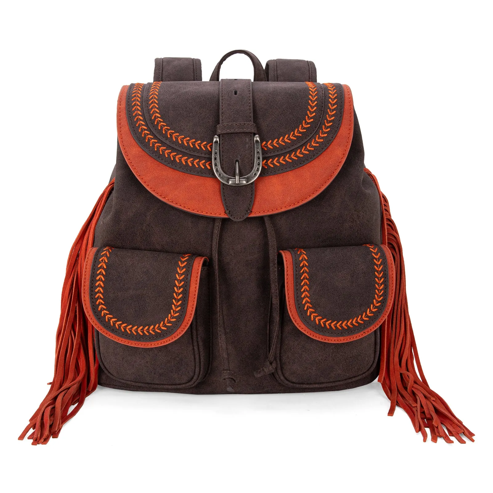 MW1289-9110 Montana West Fringe Buckle Collection Backpack