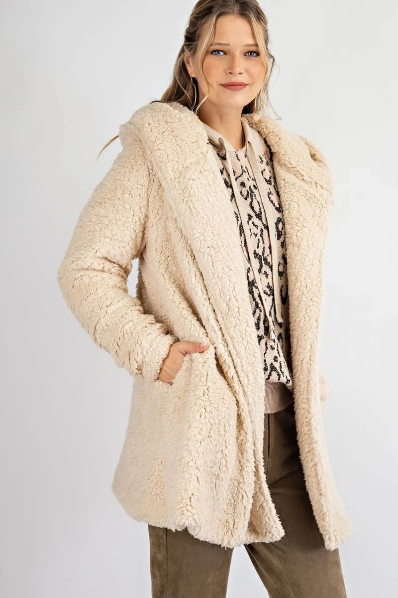 Oversized Willow Soft Faux-Fur Hoody Jacket Coat