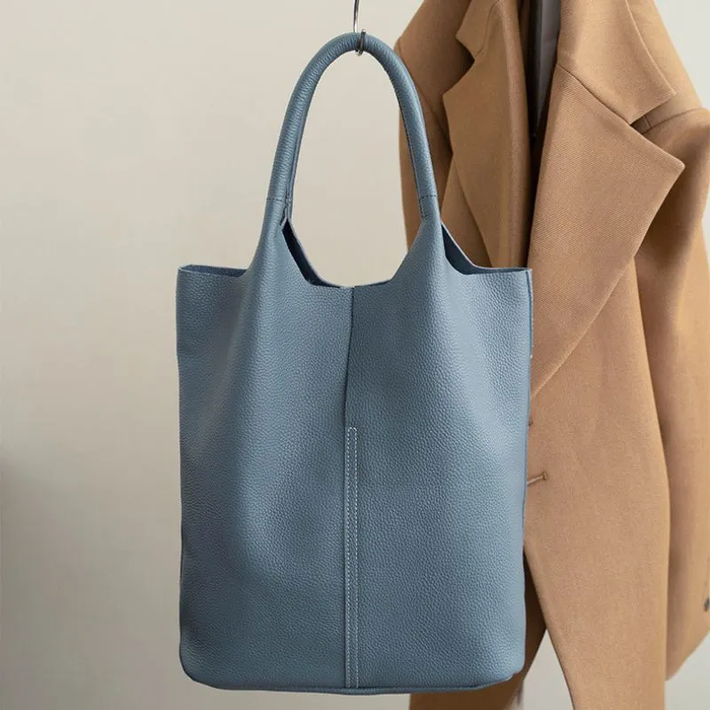 Real Leather Shopper Tote Bag