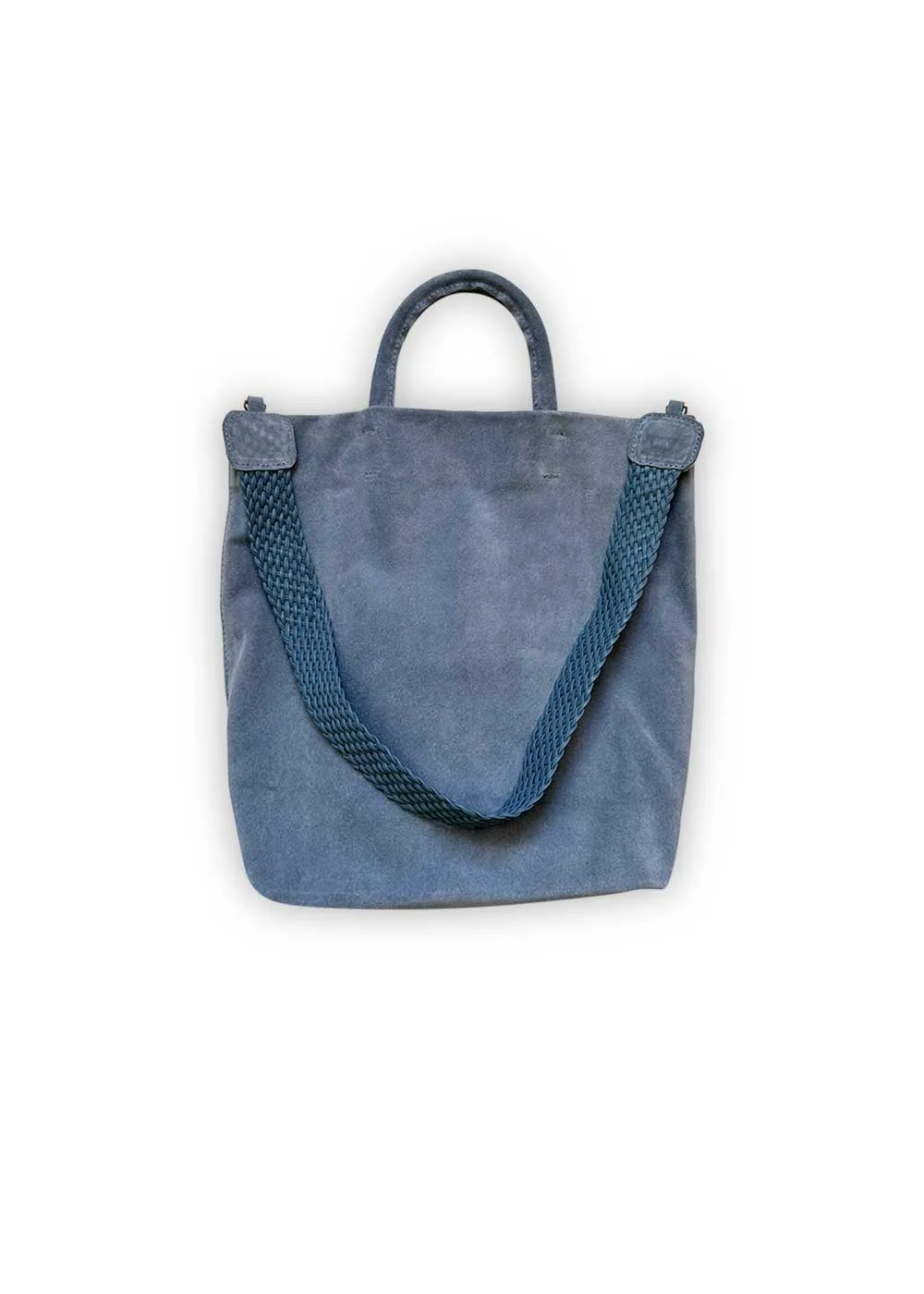 Suede Tote, Wedgwood Blue