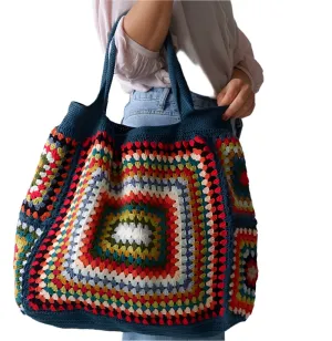 TEEK - Colorful Crochet Boho Square Handbag