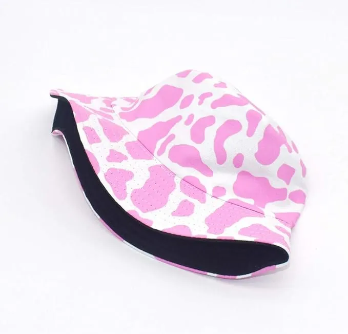 Unisex Cow Print Bucket Hat Reversible