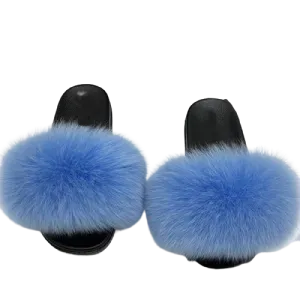 Women Indoor/Outdoor Faux Fur Fluffy Comfortable  Flip Flops